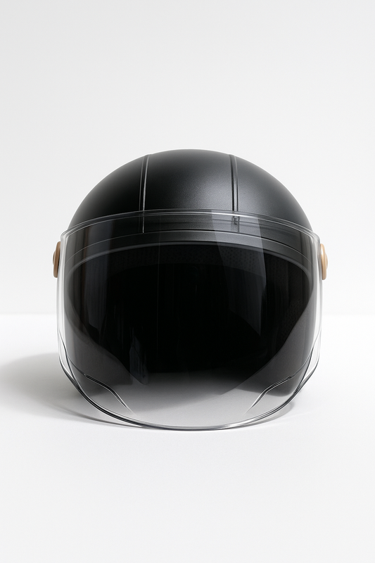Open-Face Helmet Black
